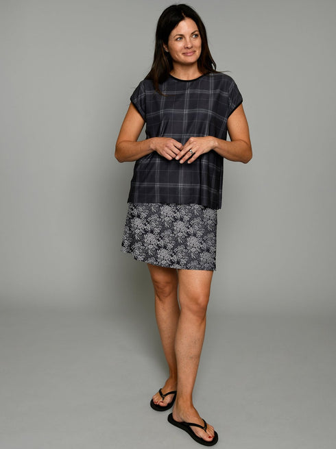 The Sport Skirt -  Grey Floral / Grey Plaid